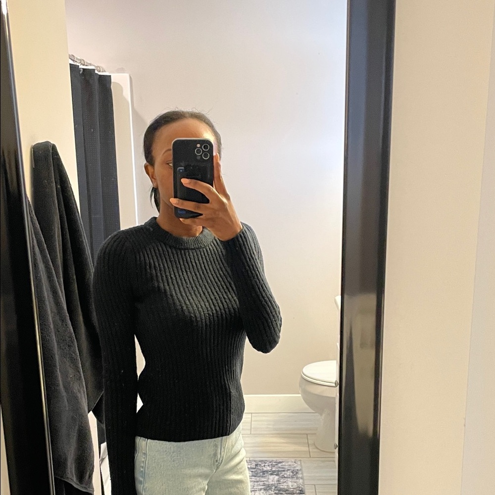 Abercrombie & Fitch Black Ribbed Sweater